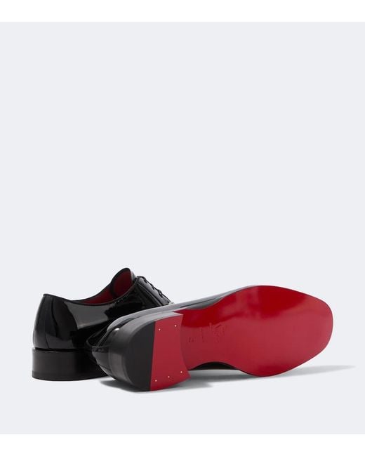 Christian Louboutin Black Chambeliss Patent Leather Derby Shoes for men