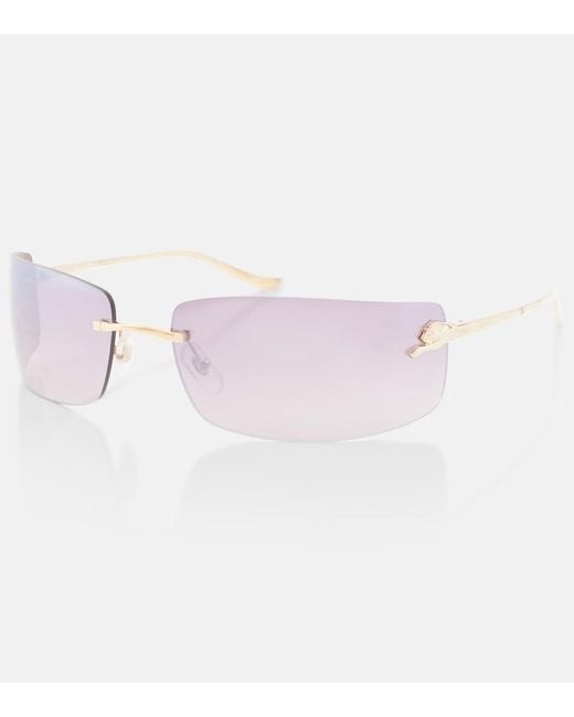 Cartier Pink Panthere De Cartier Rectangular Sunglasses