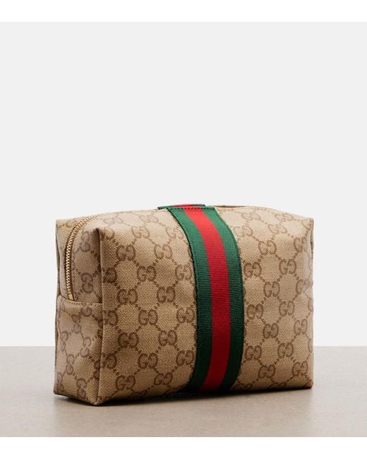 Gucci Brown Essence Classic Gg Canvas Makeup Bag