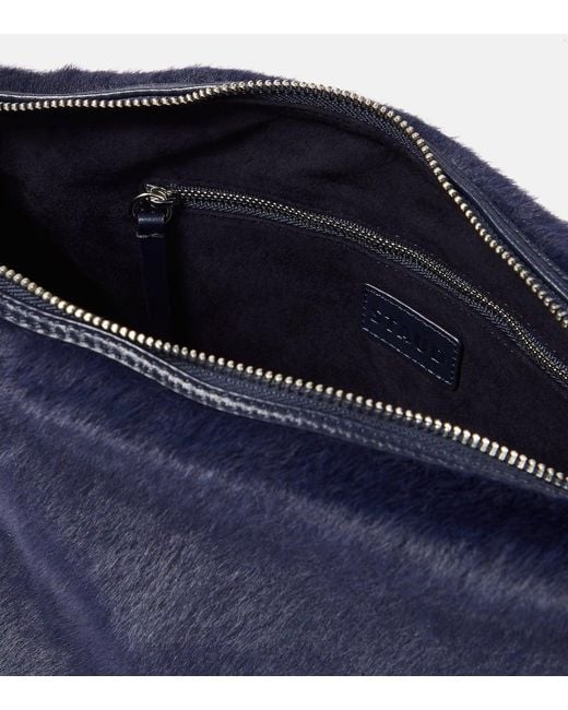 Staud Blue Schultertasche Vivi Aus Velourslederimitat