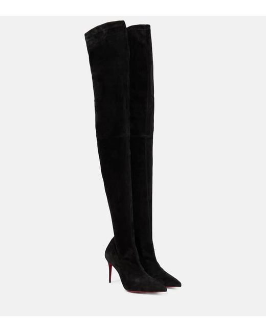 Christian Louboutin Black Kate 85mm Suede Over-the-knee Boots