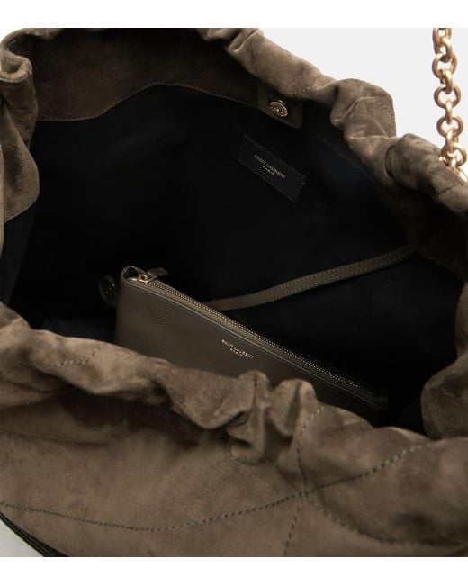 Saint Laurent Brown Jamie Cassandre Large Suede Shoulder Bag