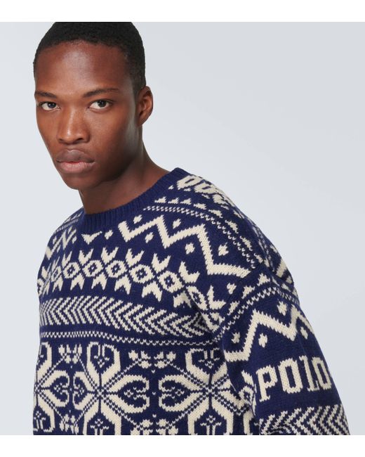 Polo Ralph Lauren Blue Snowflake Wool-blend Sweater for men