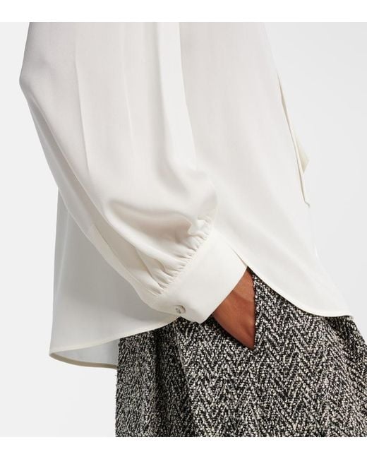 Max Mara White Melania Silk Blouse