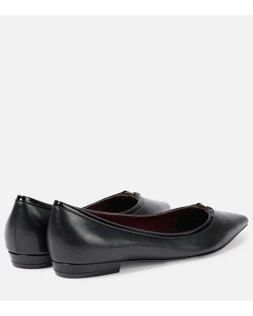 Tory Burch Black Ballerinas Double T Aus Leder