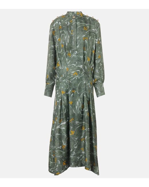 isabel marant dress green Isabel Marant Étoile Olive Green Ruffle Dress 55 47503755 – trenbe