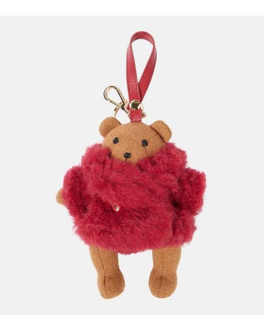 Max Mara Red Teak Teddy Bag Charm