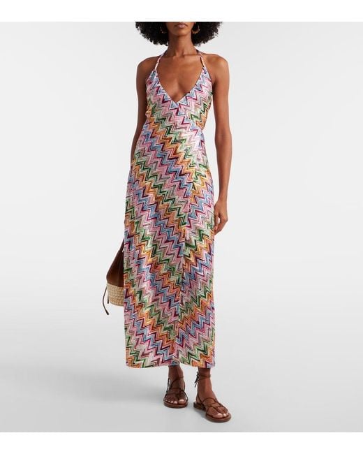 Missoni White Zigzag Midi Dress