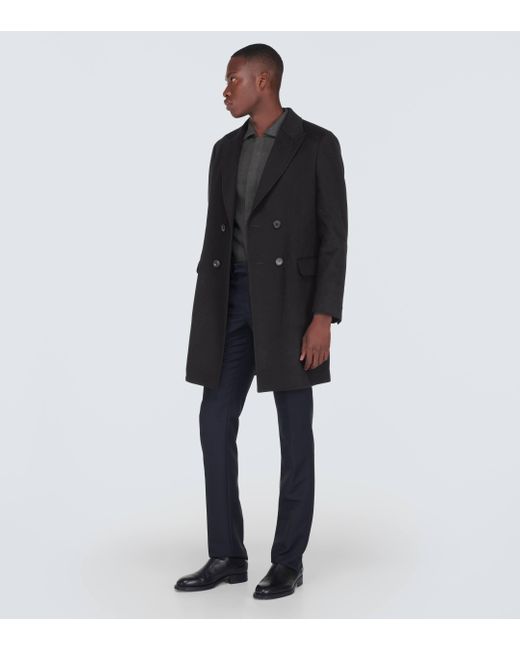 Zegna Black Wool And Cashmere-blend Coat for men