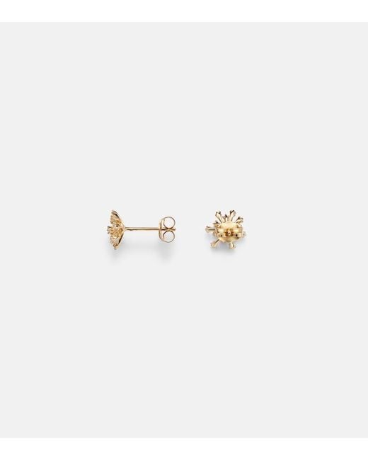Sydney Evan White Burst Small 14Kt Earrings With Diamonds