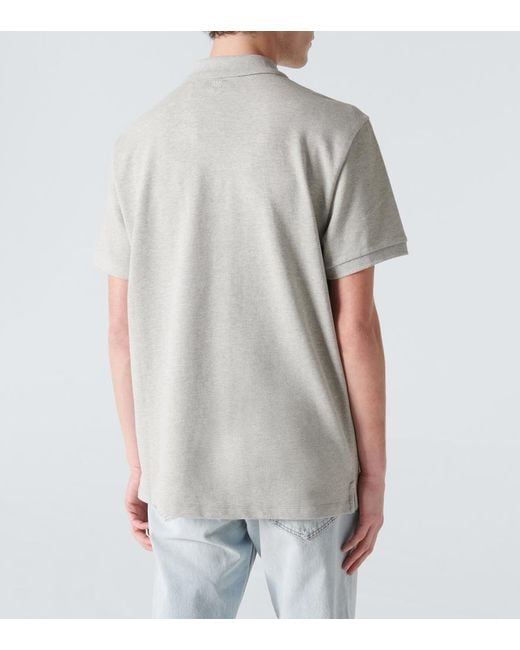 AMI White Ami De Cour Cotton Pique Polo Shirt for men