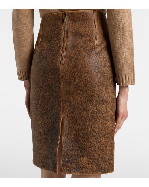 Chloé Brown Leather Miniskirt