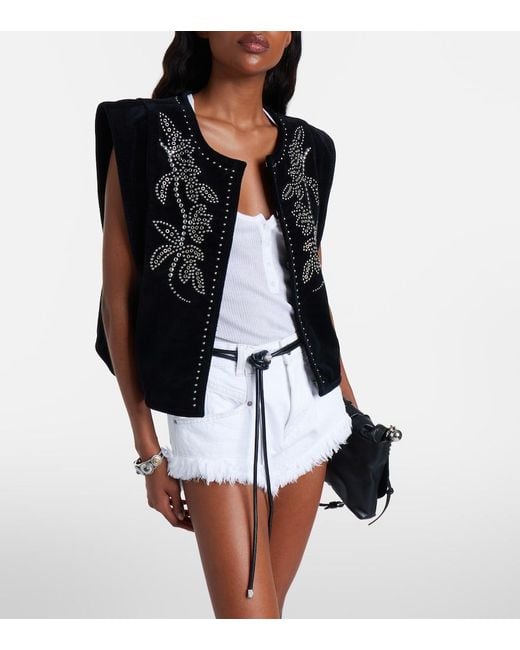 Isabel Marant White Eneidala Denim Shorts