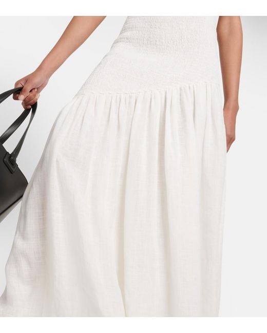 Gabriela Hearst White Veloso Linen And Silk Maxi Dress