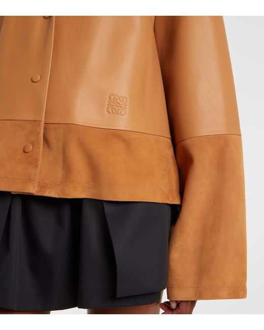 Loewe Brown Pyjama Leather And Suede Jacket