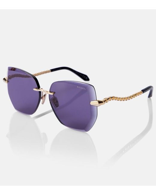 BVLGARI Serpenti Viper Oversized Sunglasses in Purple | Lyst