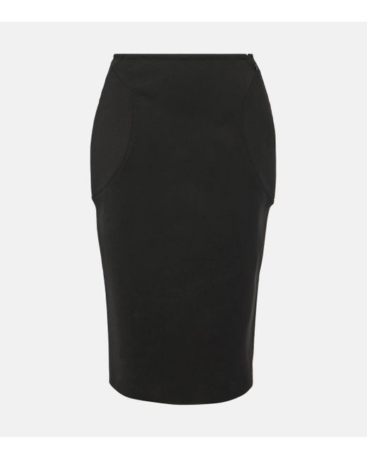 Alaïa Black Ruched Pencil Skirt