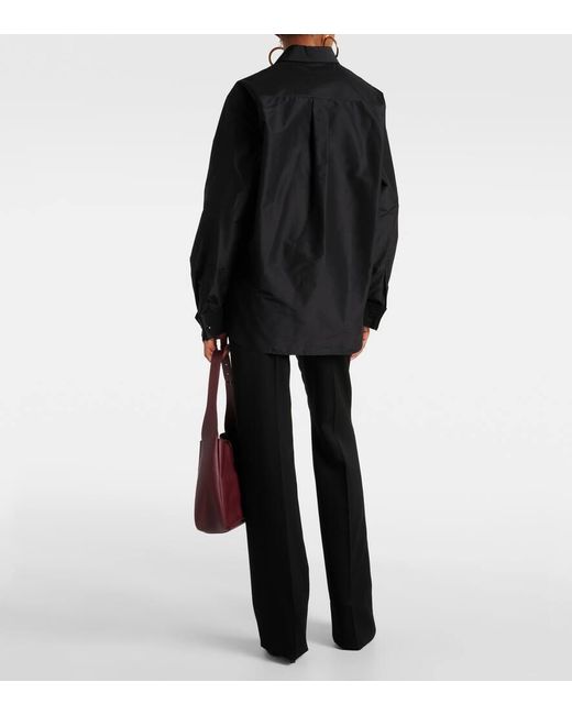 Camicia oversize in cotone di Saint Laurent in Black