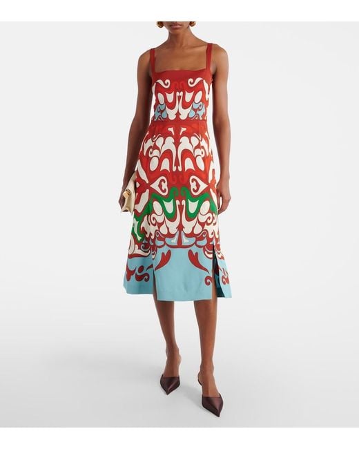 LaDoubleJ Red Buy Me A Martini Satin Midi Dress