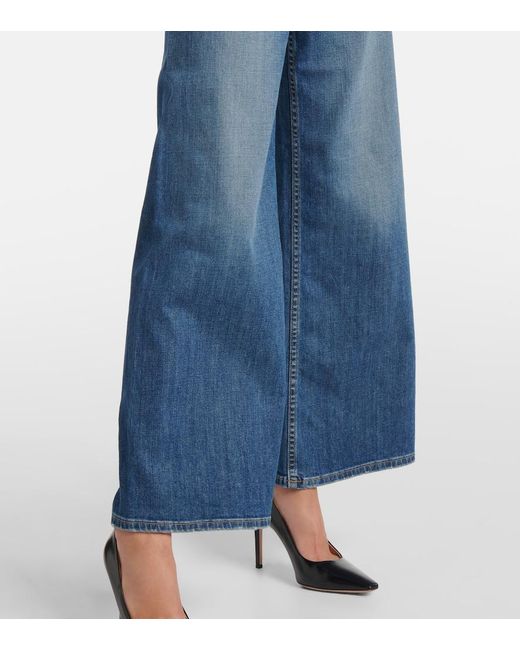 Nili Lotan Blue Megan Mid-Rise Wide-Leg Jeans