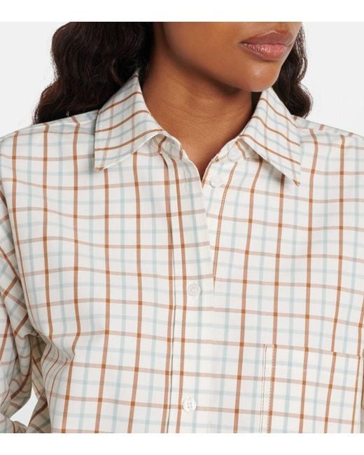 Victoria Beckham White Ellis Checked Cotton Shirt
