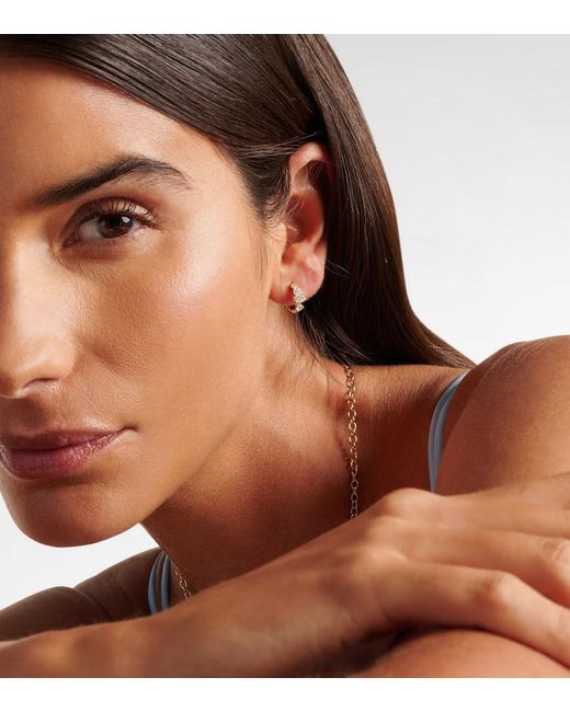 Pendientes De Oro De 14 Ct Con Diamantes Sydney Evan de color White