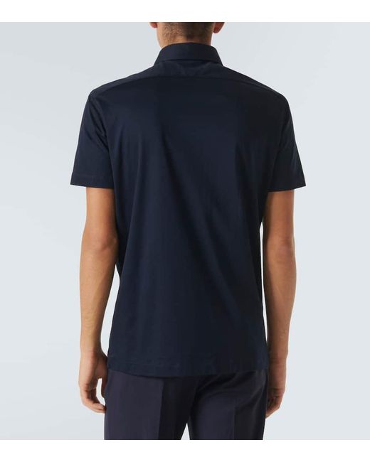 Kiton Polohemd Aus Baumwolle in Blue für Herren