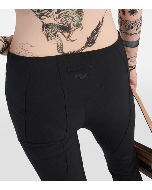 Jean Paul Gaultier Black X Knwls Cutout Flared Pants