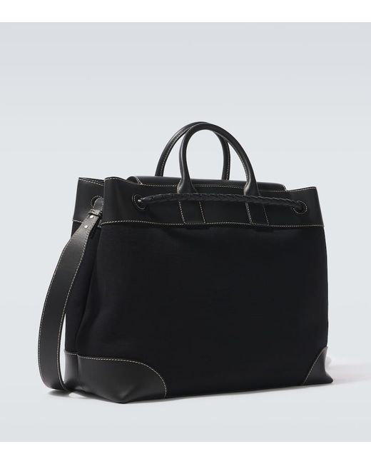 Bottega Veneta Black Andiamo Voyager Leather-Trimmed Tote Bag for men