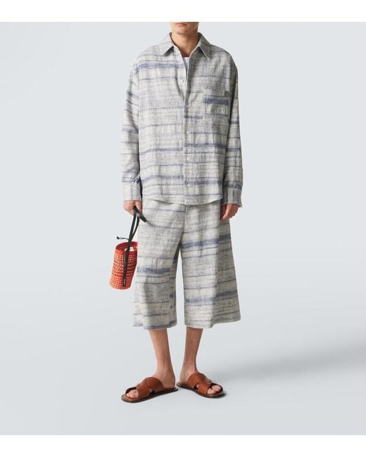 Loewe Gray Paula's Ibiza Denim Jacquard Shirt for men