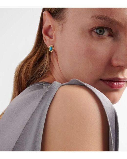Ileana Makri Blue Tiara 18Kt Drop Earrings With Diamonds And