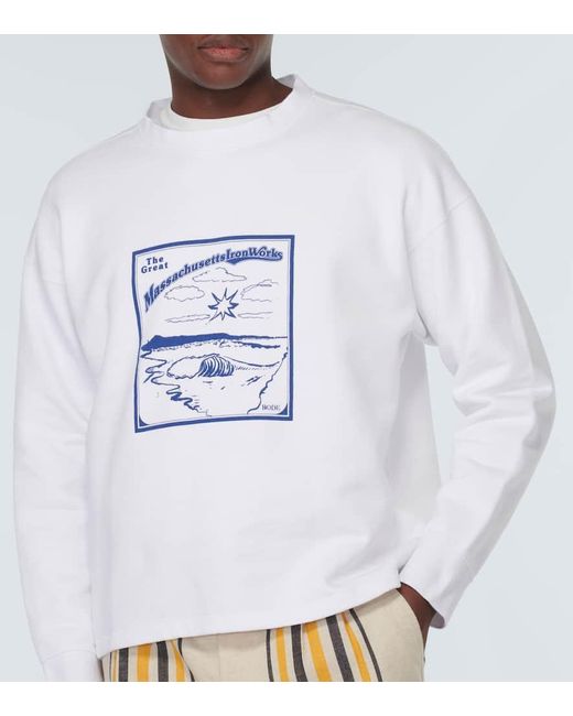 Bode Sweatshirt Ironworks aus Baumwolle in White für Herren