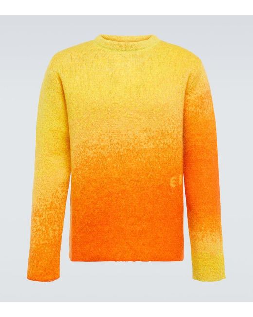 ERL Orange Gradient Mohair-blend Sweater for men