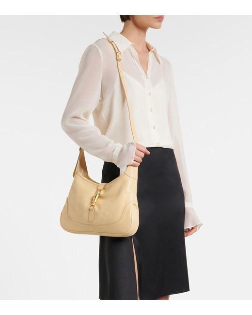 Gucci Natural Jackie Medium Leather Shoulder Bag