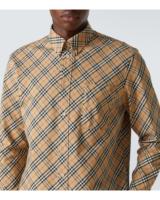 Burberry Natural Check Cotton Poplin Shirt for men