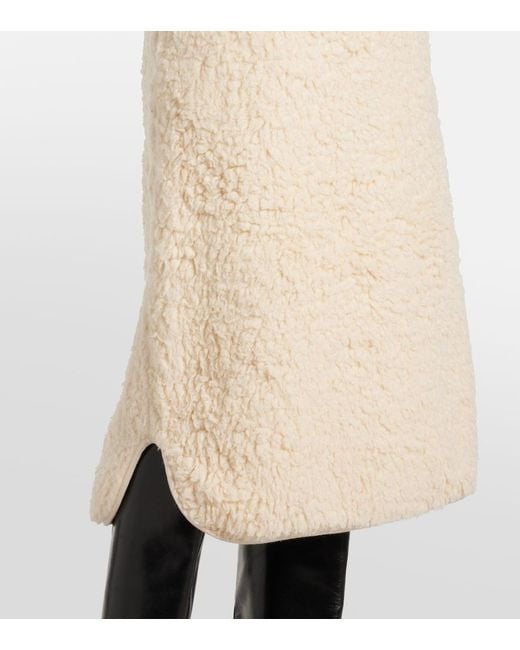 Jil Sander Natural Cotton Fleece Midi Skirt