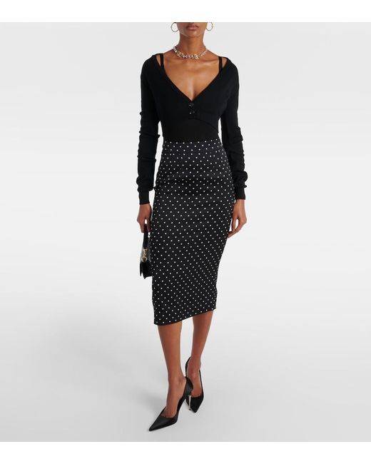Dolce & Gabbana Black Cropped Virgin Wool Cardigan
