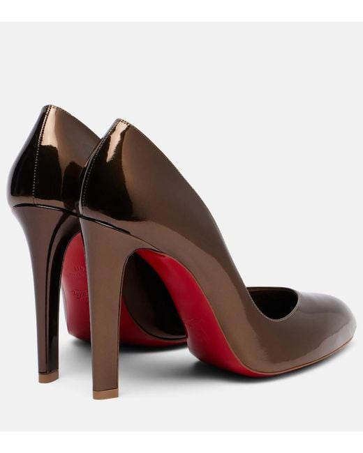 Christian Louboutin Brown Fannylove 100 Metallic Leather Pumps