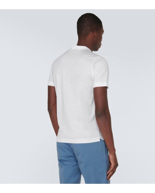 Canali White Cotton Jersey T-shirt for men