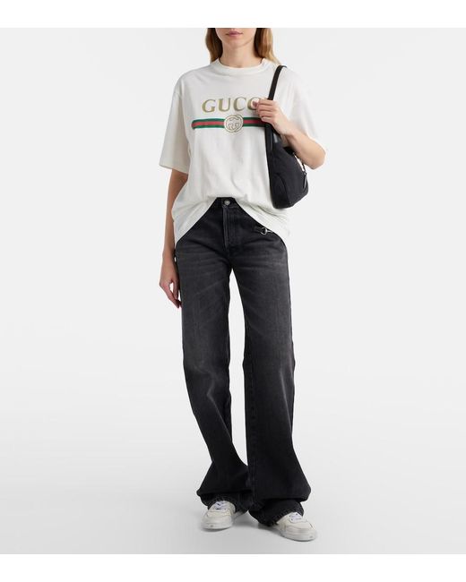 Gucci White Stretch Web Stripe Leather Sneakers
