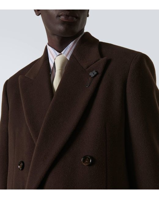 Manteau en laine melangee Lardini pour homme en coloris Brown