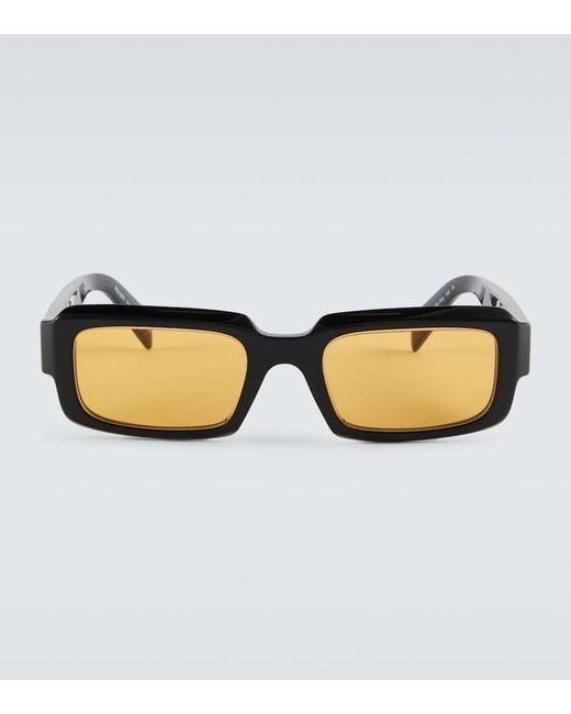 Prada Brown Symbole Rectangular Sunglasses for men