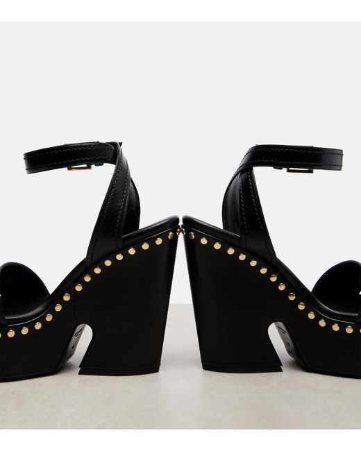 Givenchy Black Embellished Platform Leathers Sandals