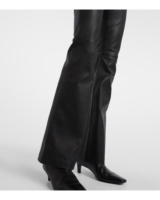 AG Jeans Black Sophie Leather Bootcut Pants