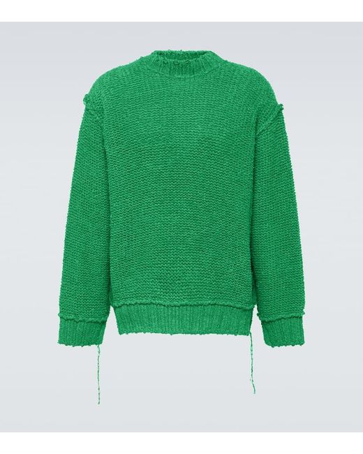 Jersey de algodon efecto desgastado Sacai de hombre de color Green