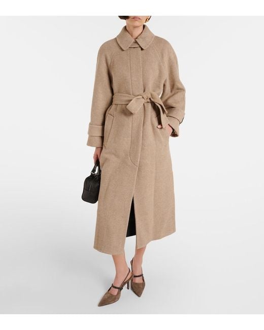 Brunello Cucinelli Natural Wool And Cashmere Overcoat