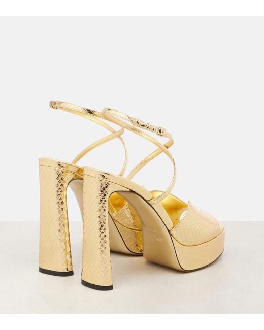 Sandali Con Plateau Karli 125 di Jimmy Choo in Metallic