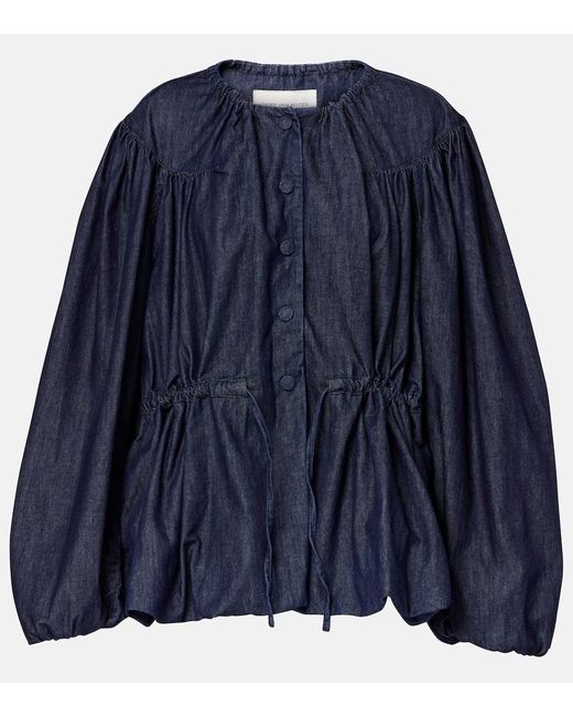 Dries Van Noten Blue Bluse Aus Denim