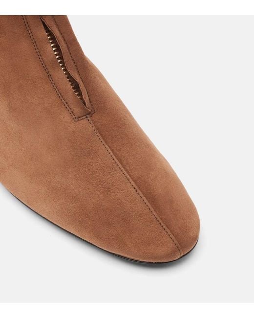 Herbert Levine Brown Easy Does It Shearling-Trimmed Suede Ankle Boots