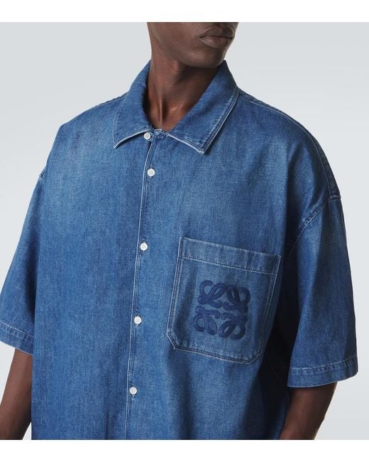 Loewe Blue Paula's Ibiza Denim Bowling Shirt for men